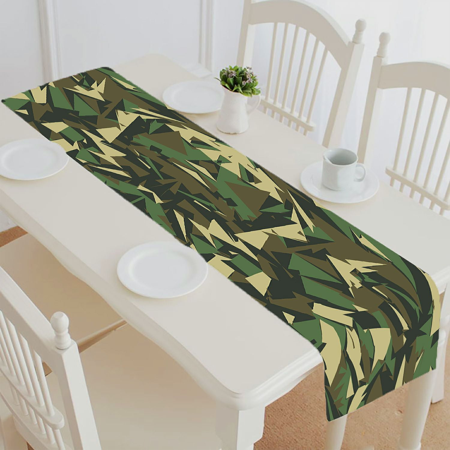 ABPHQTO Camouflage Camo Triangles Shapes Table Runner Placemat
