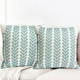 thumbnail image 2 of Decorative Throw Pillow Covers Set of 2 Teal Blue Pillow Covers 20x20 Inch Throw Pillow Cover Linen Pillowcase Modern Boho Farmhouse Outdoor Pillow Covers for Couch Sofa Bed Living Room, 2 of 6
