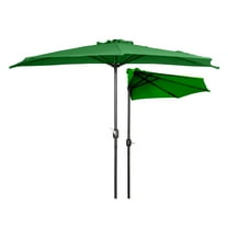 Westin Outdoor 9 Ft Half Market Patio Umbrella for Backyard Apartment Balcony Window UV Weather Resistant, Dark Green