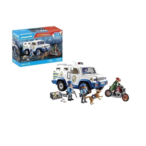 Set de Juego Playmobil Action Heroes Vehículo Blindado 20 Piezas
