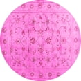 thumbnail image 1 of Ahgly Company Indoor Round Abstract Pink Contemporary Area Rugs, 8' Round, 1 of 4