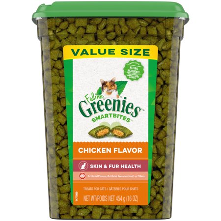 Greenies Chicken Flavor Soft Crunchy Treats for Cats, 16 oz.