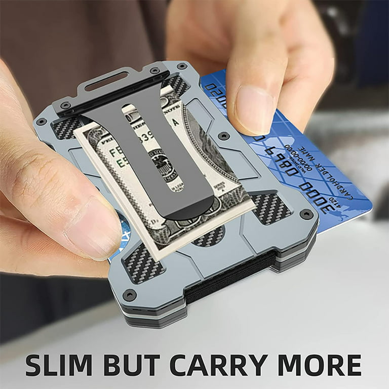 Buy Tactical Minimalist Wallet for Men, Slim RFID-Blocking Metal