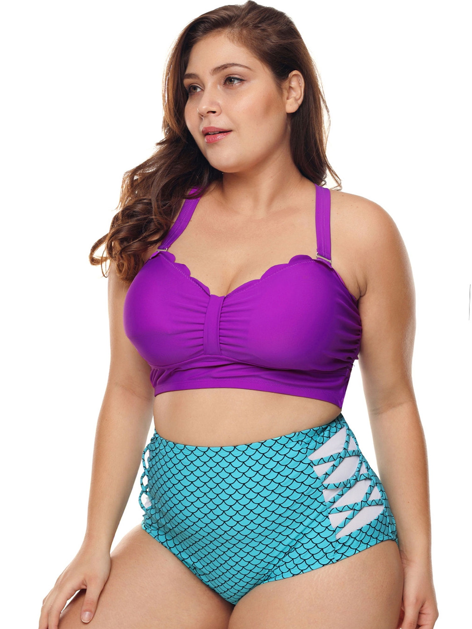 plus size scalloped swimsuit