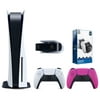 Sony Playstation 5 Disc Version Console with Extra Pink Controller, 1080p HD Camera and Surge Dual Controller Charge Dock Bundle