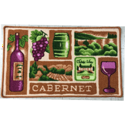 CUP OF WINE, CABERNET KITCHEN RUG WITH NON SKID BACK