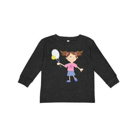 

Inktastic Tennis Girl Gift Toddler Toddler Girl Long Sleeve T-Shirt