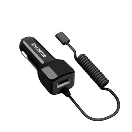 Car Charger for Coolpad Legacy (2019) - 2.1A Type-C Car Charger with Extra USB Port (8 feet) and Atom Cloth -