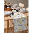 thumbnail image 6 of Yellow Grey Botanical Burlap-Cotton Table Runner 60 Inches Long,Spring Floral Watercolor Farmhouse Table Runners,Outdoor Dining Tablecloths Decor for Baby Shower Party Wedding 13x60, 6 of 9