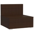 thumbnail image 2 of vidaXL 3-Seater Sofa with Cushions Brown Poly Rattan, 2 of 5