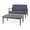 Gray/Dark Gray, variant on GDF Studio Emmry Outdoor Acacia Wood Loveseat Set with Coffee Table, Teak and Dark Teal