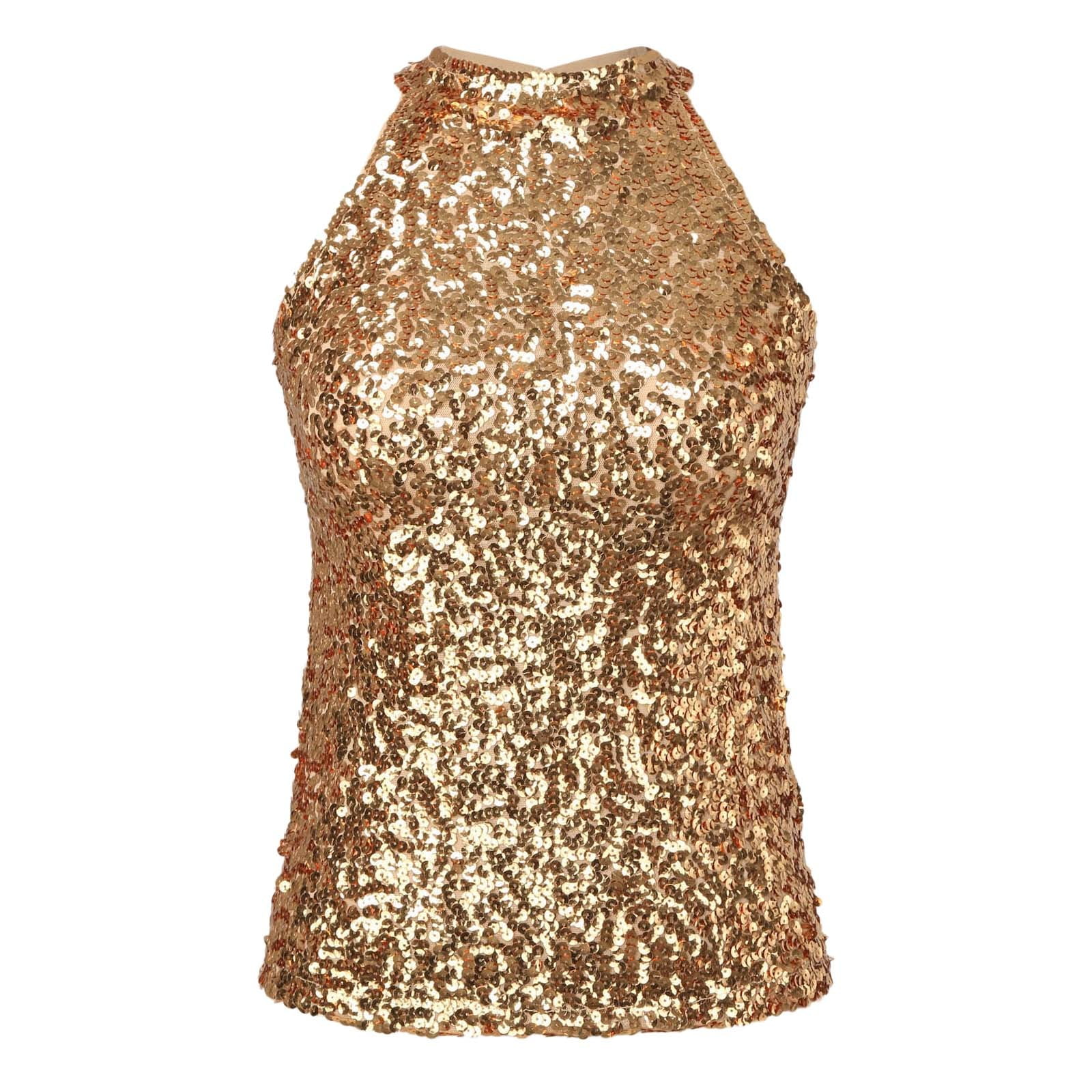 Gajess Glitter Camisole GOLD ガジェス Gold Camisole For Women Glitter Strappy Tank Tops Ladies