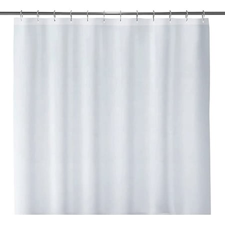LiBa White Cloth Fabric Shower Curtain, 72" W x 84" H Heavy Duty Waterproof Shower Curtain
