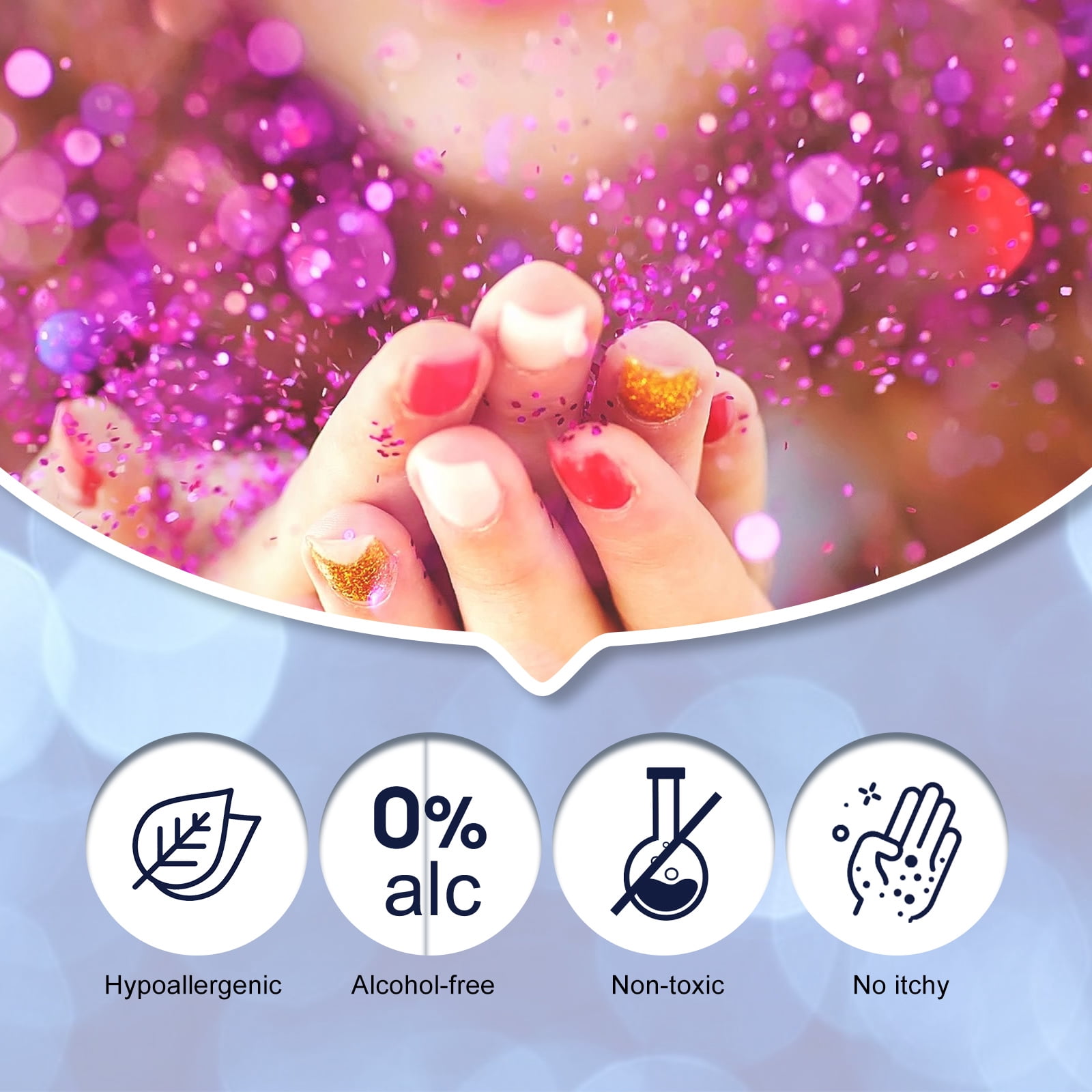 Alvantor Body Glitter Spray, Highlighter Shimmer Spray for Skin Hair Party Festival Rave Makeup, 2.02fl.oz