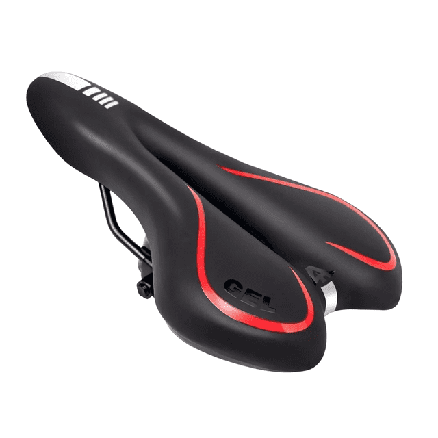 Asiento De Bicicleta Cómodo Negro Linea Roja