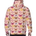 thumbnail image 7 of Pofeuu colorful Butterfly Daisy Print Mens Casual Hooded Collar Drawstring Hoodies Pullover Sweatshirts Casual Long Sleeve Shirts-X-Large, 7 of 7