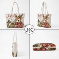thumbnail image 4 of HUIACONG Christmas Cute Reindeer Printed Padded Handle Tote Bag, Large Capacity Diamond Stitched Shoulder Handbag with Multi Inner Pockets for Holiday Shopping Travel Daily Use, 4 of 7