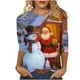 thumbnail image 1 of Camisas Navideñas Para Mujer Tops de Cuello Redondo Blusa Informal Suelta Con Manga 3/4 Y Estampado Navideño Odeerbi  ODB197920, 1 of 5