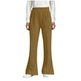 thumbnail image 1 of Odeerbi 5-14 Años Niñas Pantalones Acampanados Pantalones Casual Color Sólido Cintura Ajustable Con Bolsillo, 1 of 5