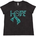 thumbnail image 3 of Inktastic Hope- Teal Ribbon for Awareness of Ovarian Cancer Women's Plus Size T-Shirt, 3 of 5