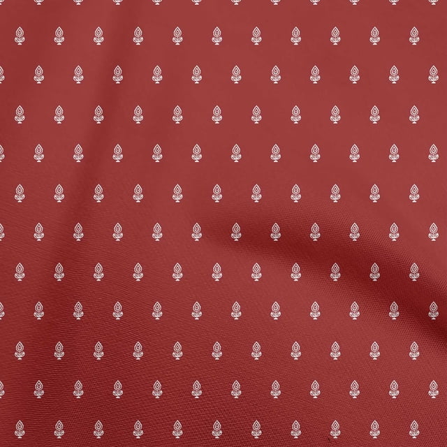 oneOone Rayon Red Fabric Asian Floral Block Craft Projects Decor Fabric Printed By The Yard 56 Inch Wide
