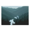 thumbnail image 1 of Woodsy Cutting Board, Mountainous Scene with Forest and River, Decorative Tempered Glass Cutting and Serving Board, in 3 Sizes, by Ambesonne, 1 of 2