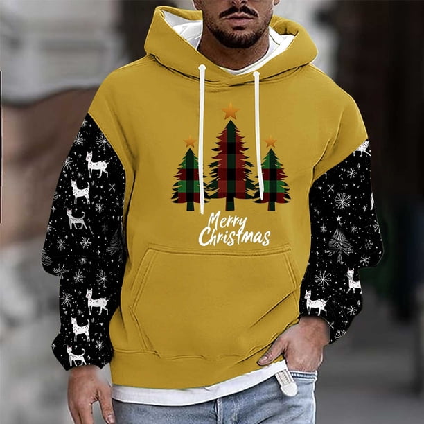 Sudadera con capucha para hombre, estilo casual, con cuello redondo, estampado, manga larga, blusa de poliéster