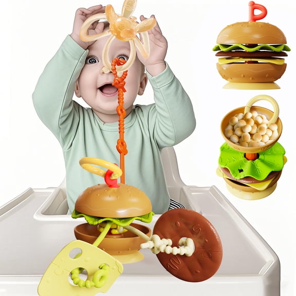 3-in-1 Suction Cup Baby Toy – Holds 3 Toys, Stop Toys from Falling, High Chair & Stroller Activity Toy
