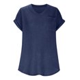 thumbnail image 6 of Womens Waffles Knit Tops 2025 Spring Summer V Neck Cap Sleeve Shirts Lightweight Casual Sweater Ribbed Knit Pullover Tee Shirt Yoga Tunic T Shirts Tops Dark Blue XXL, 6 of 8