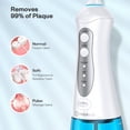 thumbnail image 5 of Cordless Water Flosser Teeth Cleaner, CREMAX USB Rechargeable Portable Dental Oral Irrigator with 300ML Water Tank, 4 Jet Tips for Home, 3 Modes Water Flossing, IPX7 Waterproof-Blue, 5 of 6