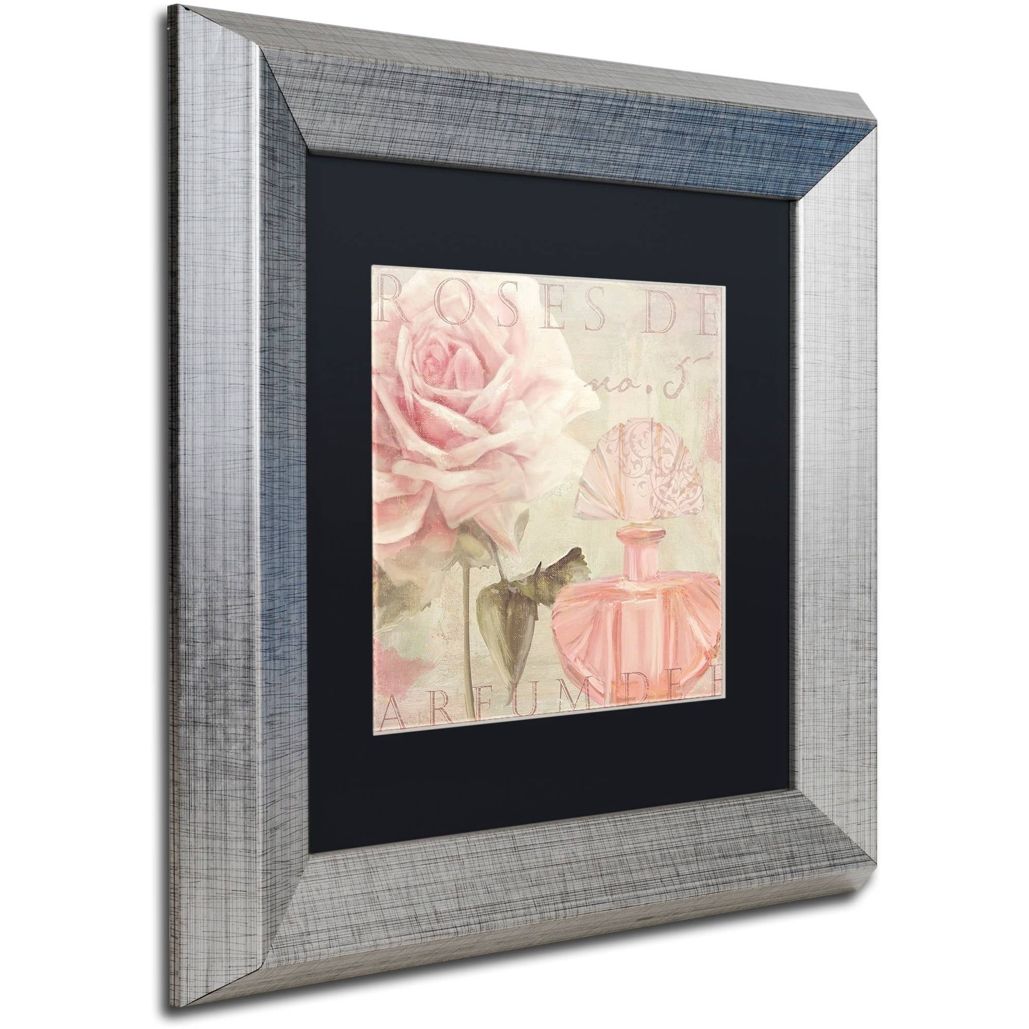 Trademark Fine Art "Parfum de Roses I" Canvas Art by Color Bakery Black Matte, Silver Frame