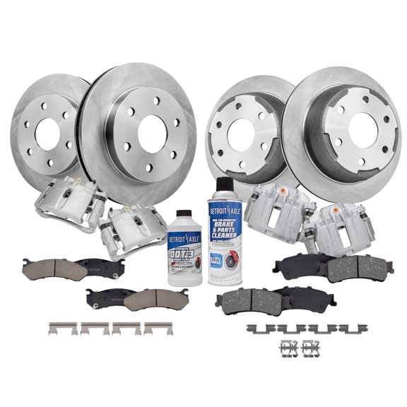 Detroit Axle - 14pc Brake Kit for Silverado Sierra 1500 Yukon Tahoe Front Rear Brake Rotors Brake Pads Brake Calipers Replacement : 12 inch Front Rotor & 12.78 inch Rear Rotor