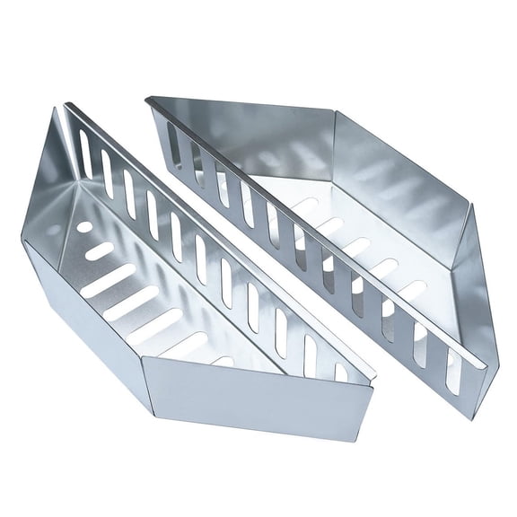 BMYJ 2-Piece Basket Charcoal Briquet Holders, Aluminized Steel Corrosion-Resistant Fuel Baskets for Indirect Grilling on BBQ, Replacement Grill Basket Holders, Grill Accessories for Smoking