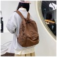 thumbnail image 4 of KKLDOGS Washed Canvas Casual Backpack, Soft Lightweight Daily Daypack, Large Capacity Travel Rucksack With Front Pocket, Simple Multipurpose Shoulder Bag, 4 of 5