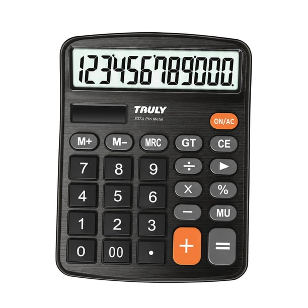 Calculadora TRULY 837A Pro de 12 dígitos con energía solar y batería, doble alimentación