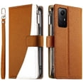 thumbnail image 2 of Funda cartera GANGXUN para Xiaomi Redmi Note 12s 4G , cuero PU con tarjetero, cremallera, correa de mano, soporte y protección 1196°, 2 of 6