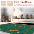 thumbnail image 2 of ODIKA 5' x 7' Machine Washable Non-Slip Area Rug, Botanical Fern High Traffic Rug, Teal, 431705, 2 of 7