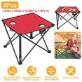 thumbnail image 3 of Foldable Camping Table, Portable Picnic Table Lightweight Travel Desk with 2 Cup Holders & Carrying Bag, Easy to Carry, Perfect for Outdoor Camping, Picnic, BBQ, Beach, Travel, Hiking, Home Use (2Pc), 3 of 10