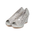 thumbnail image 5 of Women Glitter Platform Wedge - Peep Toe Wedge Heel - Cut Out Heel - HK76 By Celeste, 5 of 5