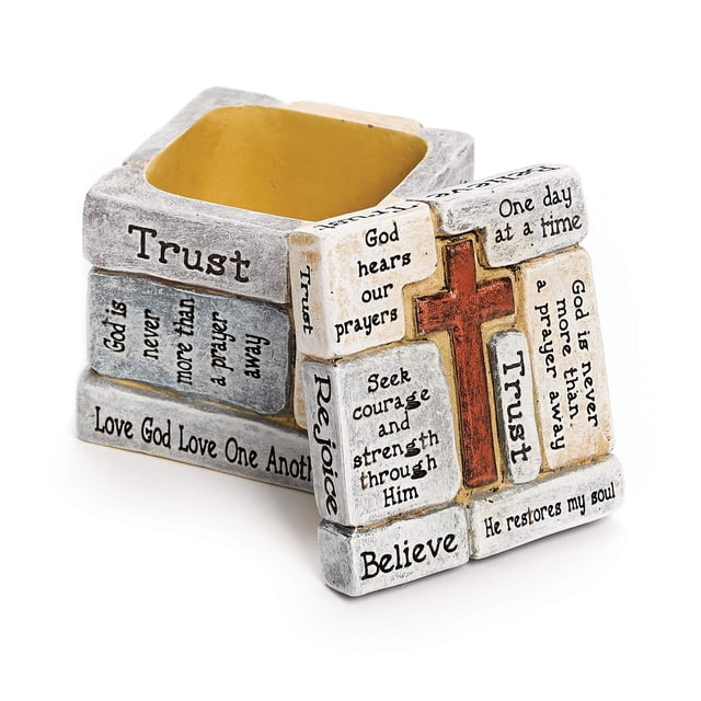 Keepsake Box Roman Giftware Collection, mezcla de resina y piedra
