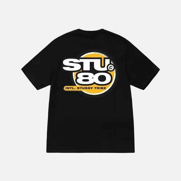 Camisetas Stussy de manga corta para hombre y mujer, marca de moda de verano Camisetas Stussy de calle holgadas y versátiles de puro algodón para parejas, tendenciaamarillo brillante