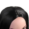 thumbnail image 4 of Onedor 31 Inches Long Straight Black Synthetic Hair Women Full Head Cosplay Wig with Wig Cap (1B - Off Black), 4 of 7