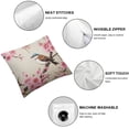 thumbnail image 4 of COMIO  Two Birds and Blossoms Peach Flowers Floral，Pillow Cute Design Hidden Zipper Home Sofa Decorative Cushion Cover Square 2pc, 4 of 6