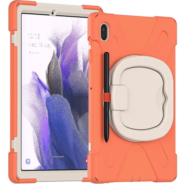 Funda protectora de color para Samsung Tab S7 Fe de 12,4 pulgadas con soporte para bolígrafo, anillo ajustable grande y protección contra golpes.