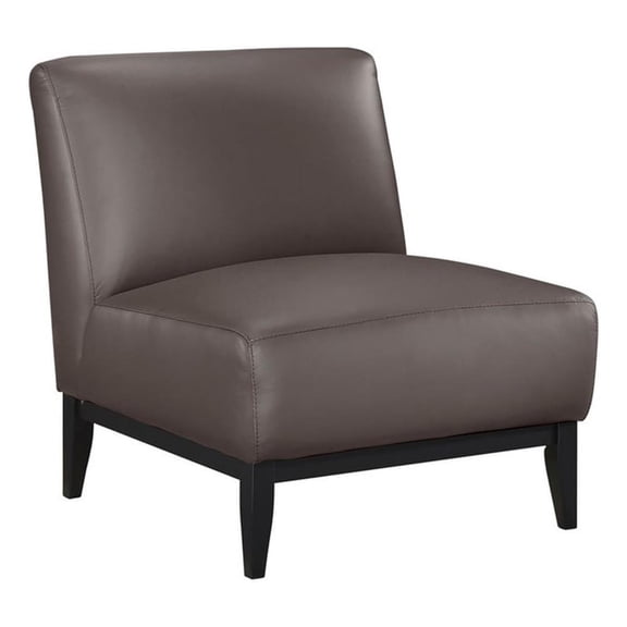 Lexicon Houghton Leather Accent Chair in Dark Brown