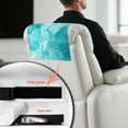thumbnail image 6 of SCRAWLGOD Marble Print Cyan 2 Piece Non Slip Recliner Headrest Protector Washable PU Leather Sofa Headrest Covers for Sofa,Office Chair,Theater Seat, 17x27 in, 6 of 7