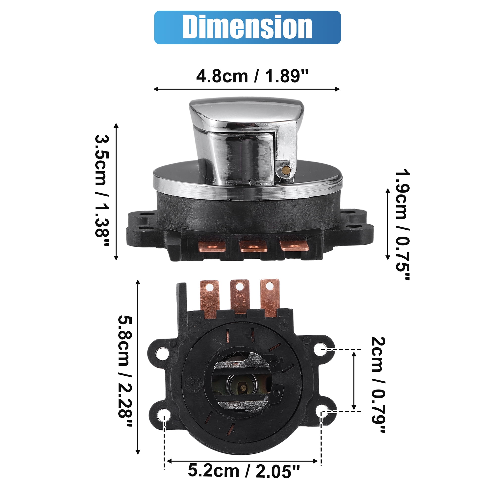Unique Bargains 1 Set Round Key Ignition Switch Fit for Harley-Davidson Softail Road King 1993-2013 Silver Tone