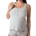 thumbnail image 2 of Ingrid & Isabel For Every Belly Women's Maternity Ribbed Henley Tank & Short Set, Sizes S-XXXL, 2 of 7