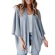 thumbnail image 4 of Cárdigan abierto Jumpingount para mujer, poliéster, manga 3/4, Azul claro XXL, 4 of 6