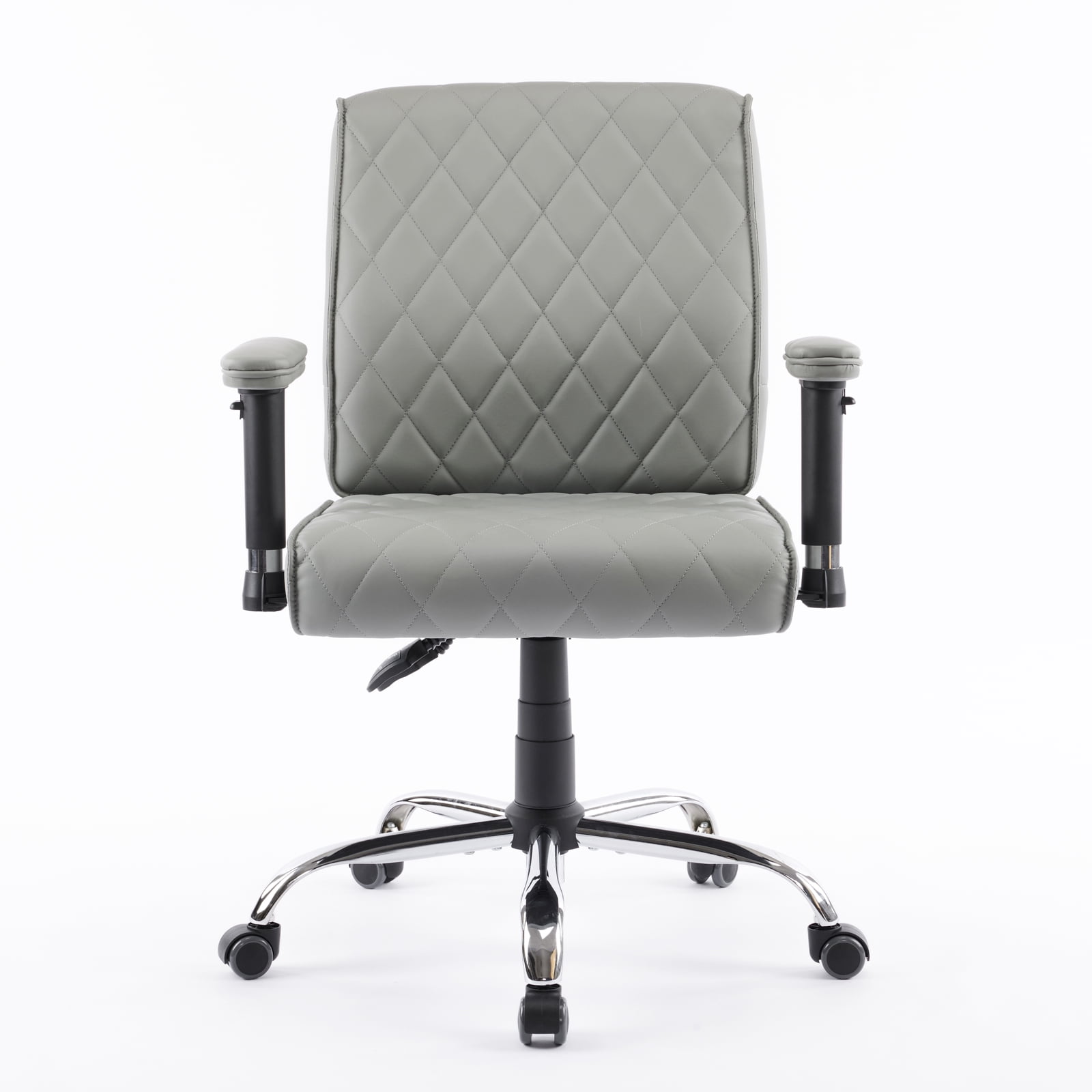 DELIA Stylish Comfortable Office Desk Chair, Customer Rolling Seat, Diamond Stitched, Adjustable Height Perfect for Office, Conference Room, Reception, Waiting Area, Storm Grey